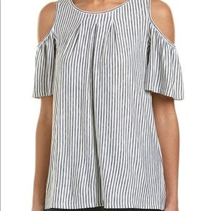Cold shoulder stripe jersey top
